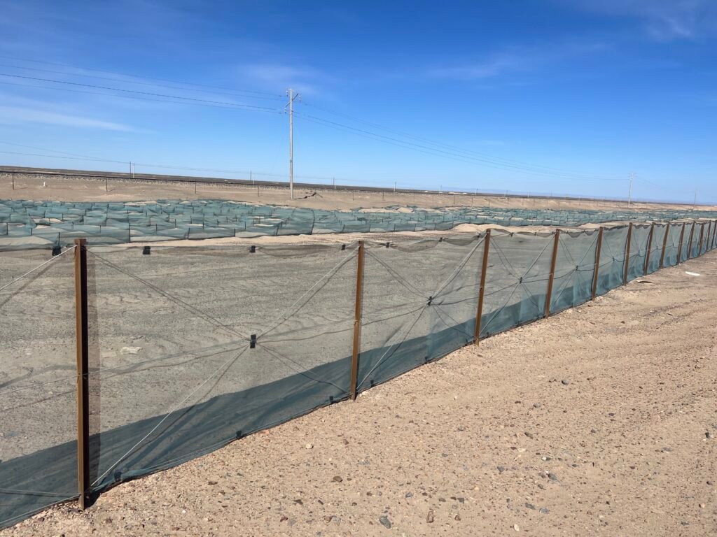 windbreak net work as sand barriers