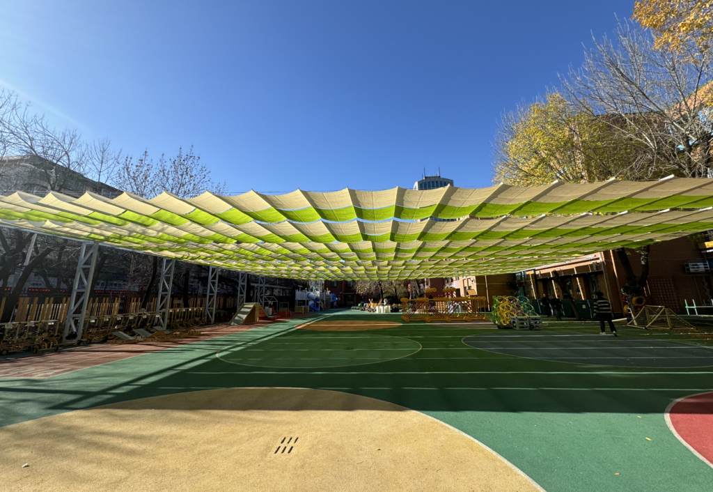 retractable shade canopy for court shade
