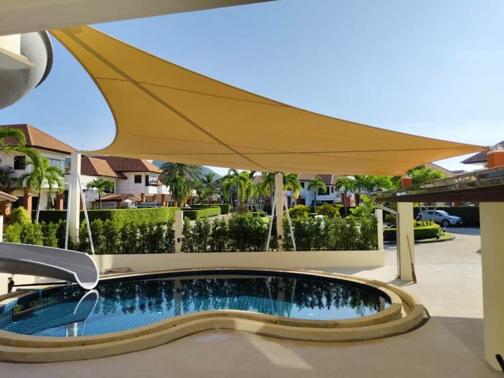 shade fabric application, shade sails